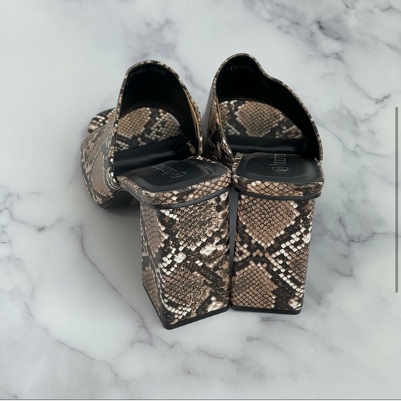 Boohoo Block Heel Mules Sandal Snake Print - Picture 4 of 6
